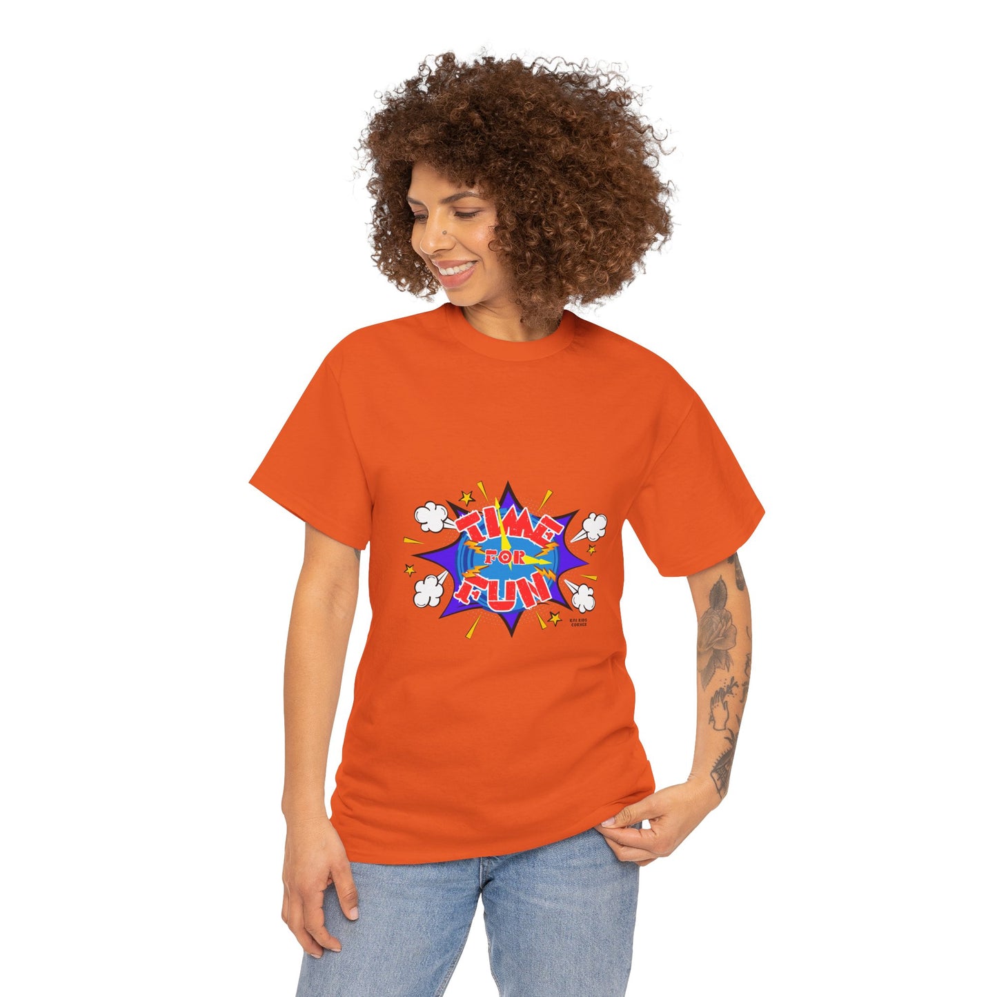 Playful 'Time for Fun' Unisex Heavy Cotton Tee - Perfect for Active Lifestyles and Casual Days