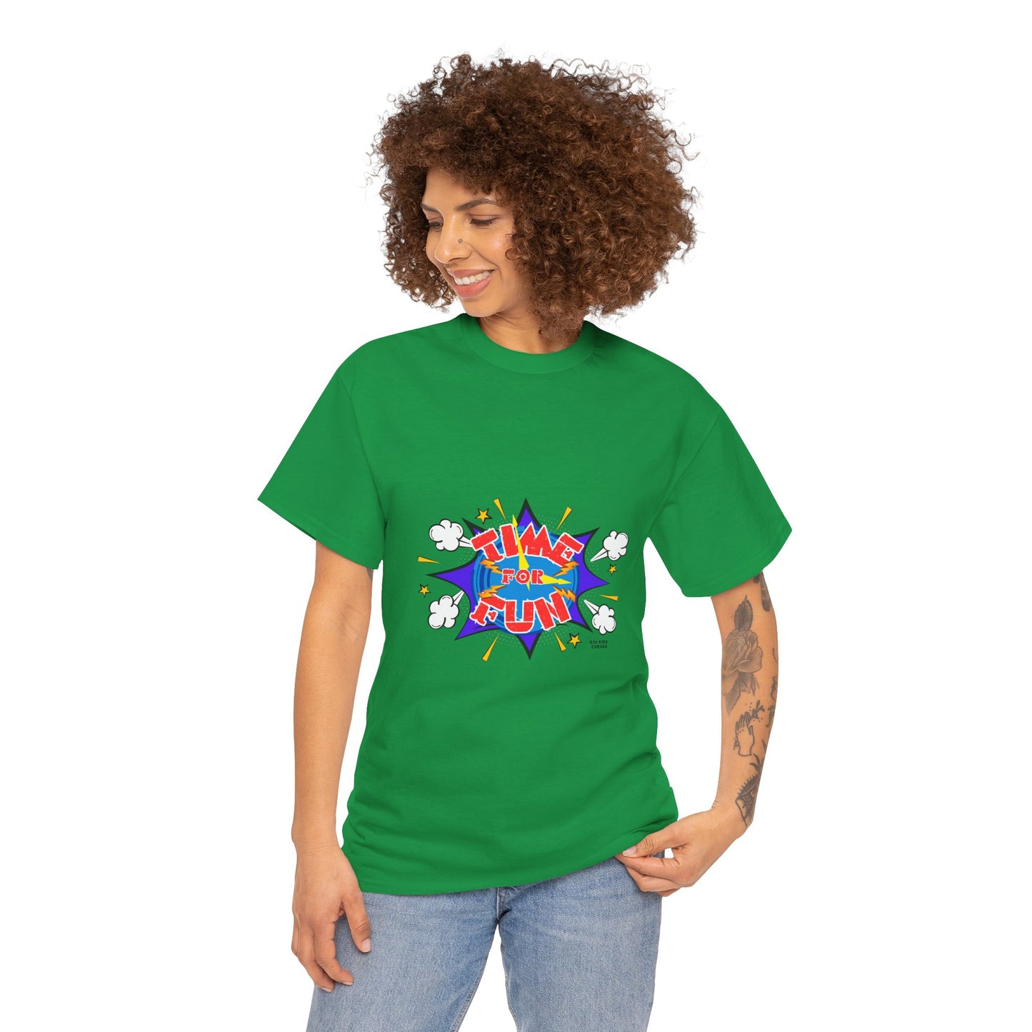 Playful 'Time for Fun' Unisex Heavy Cotton Tee - Perfect for Active Lifestyles and Casual Days