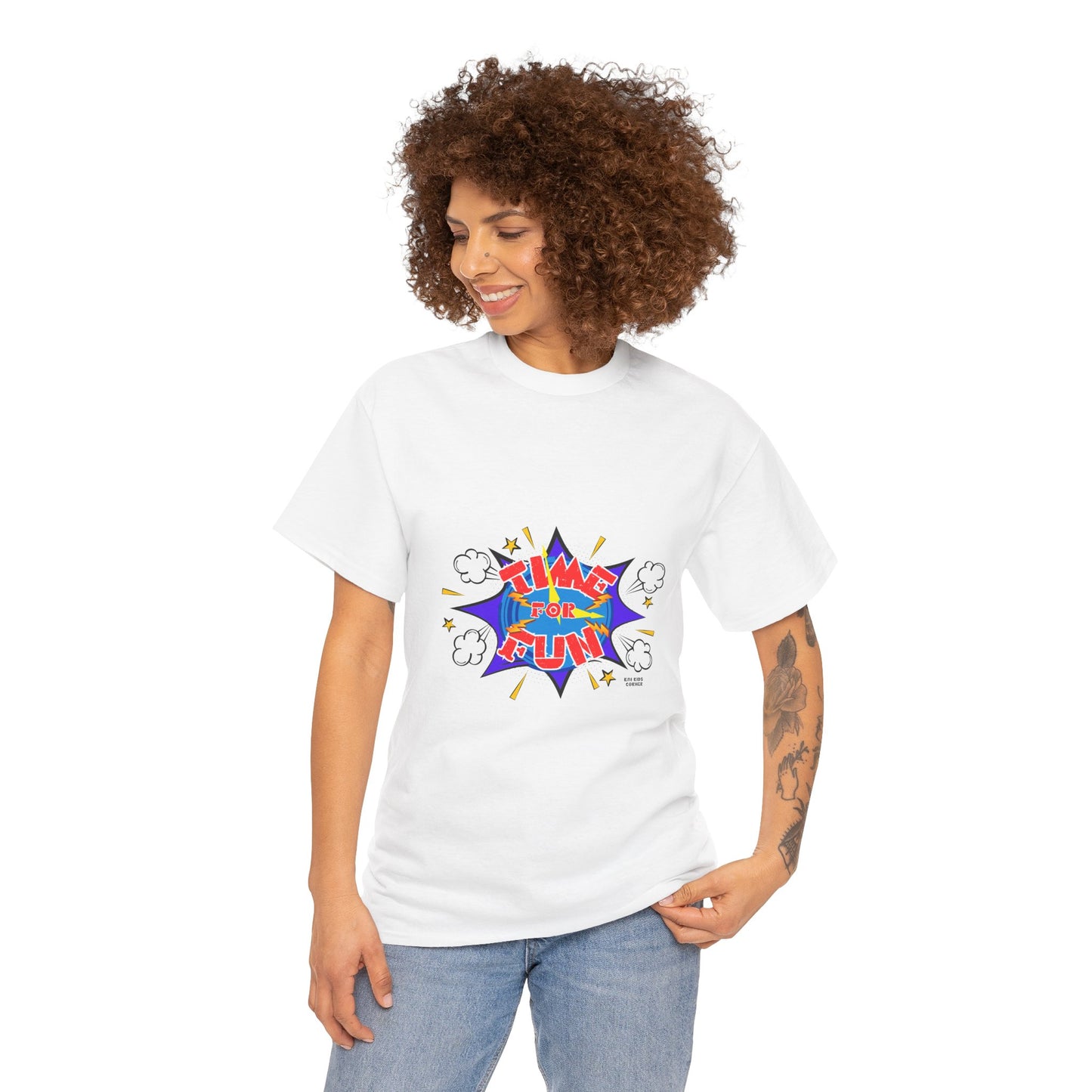 Playful 'Time for Fun' Unisex Heavy Cotton Tee - Perfect for Active Lifestyles and Casual Days