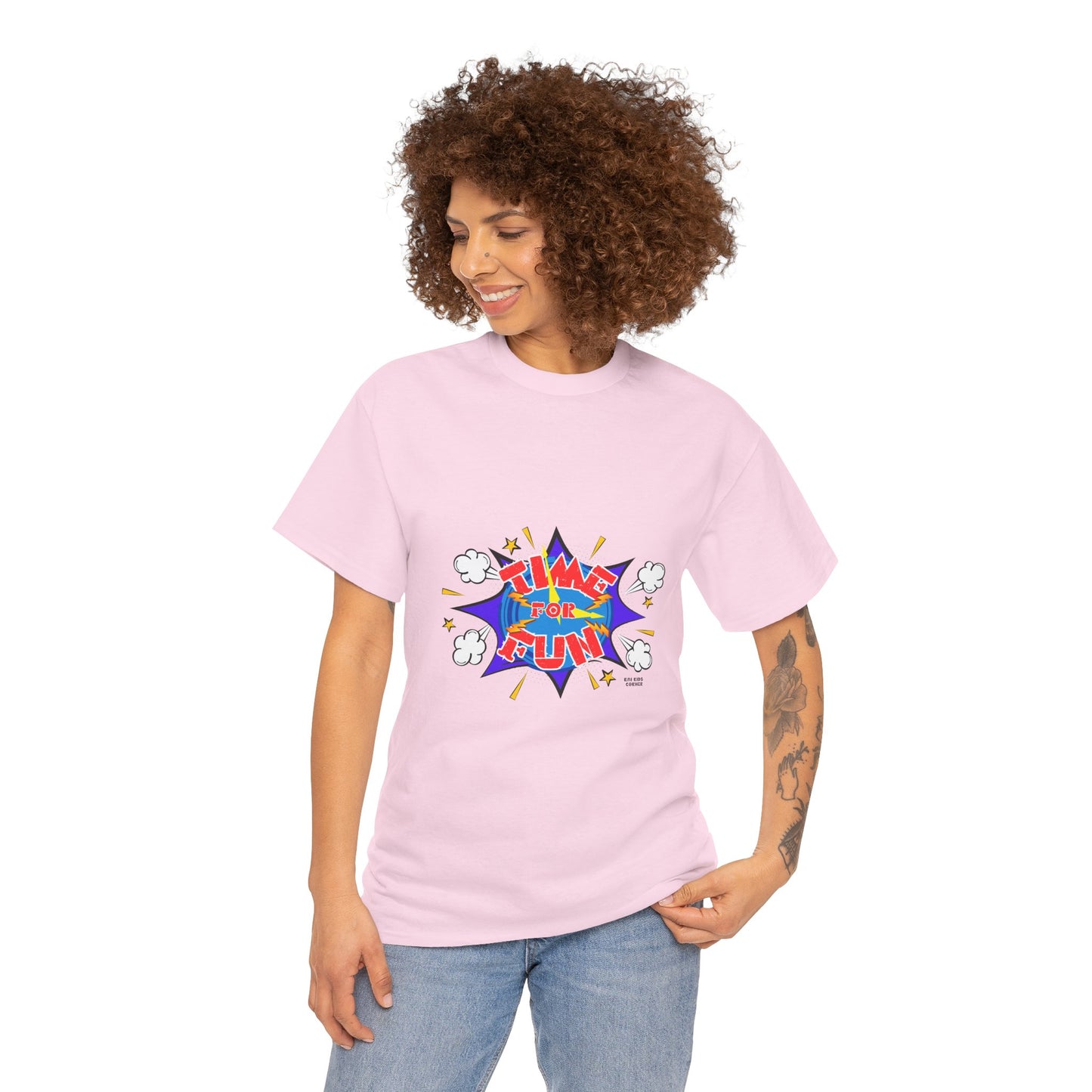 Playful 'Time for Fun' Unisex Heavy Cotton Tee - Perfect for Active Lifestyles and Casual Days