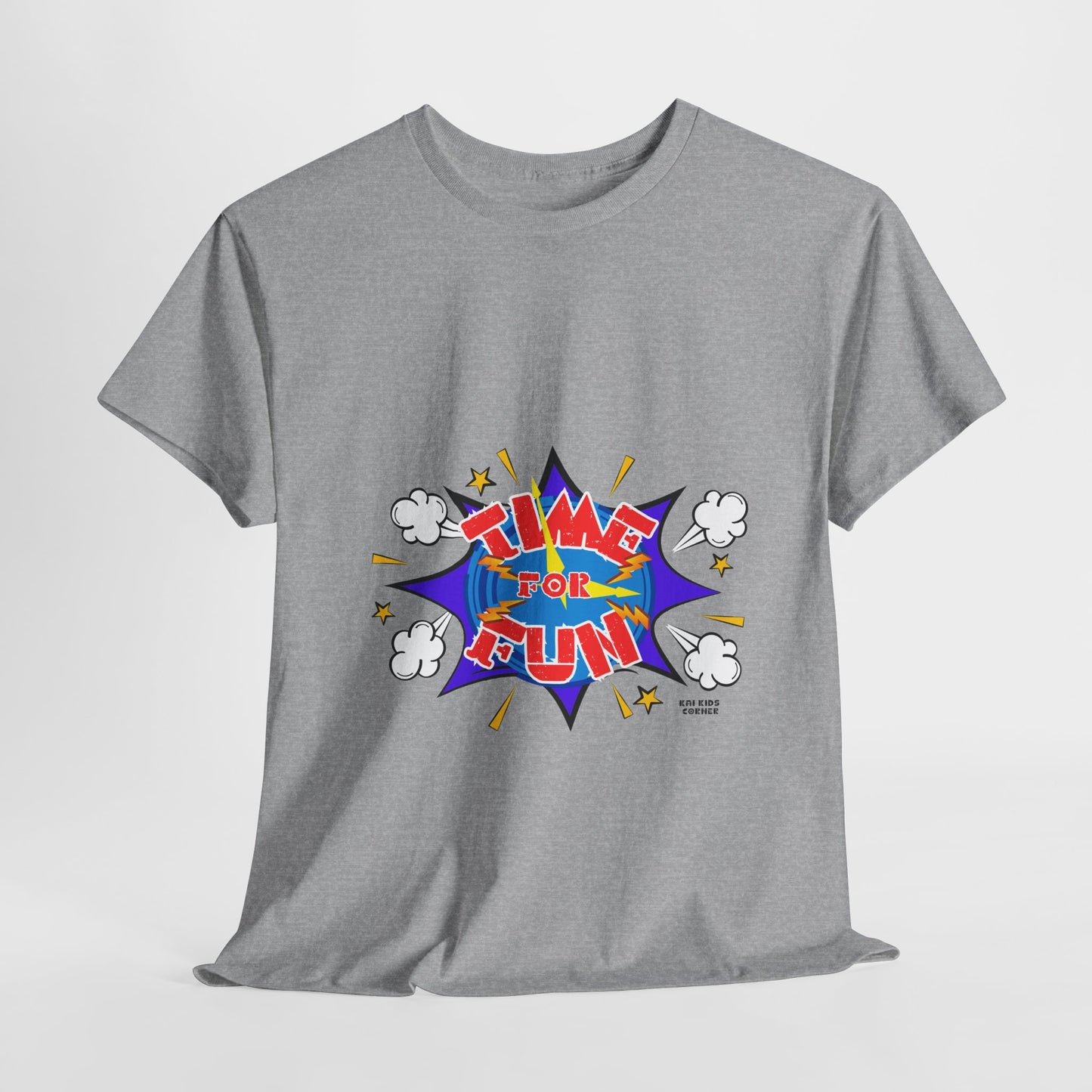 Playful 'Time for Fun' Unisex Heavy Cotton Tee - Perfect for Active Lifestyles and Casual Days