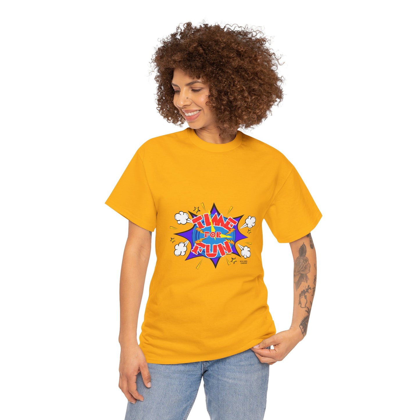 Playful 'Time for Fun' Unisex Heavy Cotton Tee - Perfect for Active Lifestyles and Casual Days