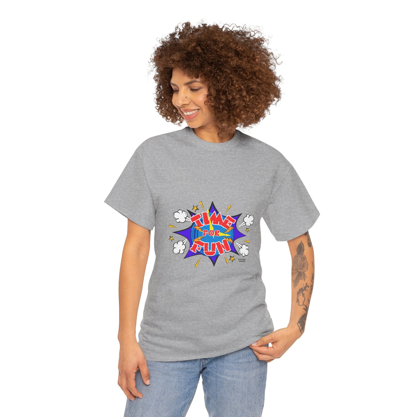 Playful 'Time for Fun' Unisex Heavy Cotton Tee - Perfect for Active Lifestyles and Casual Days